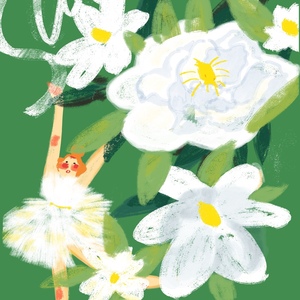 今天夏至 
画了一张栀子花的图
实在是太喜欢栀子花的香味啦！！！